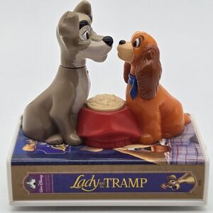 Disney‎ Lady and the Tramp Push Toy Figure Vintage Movie Scene Collectible